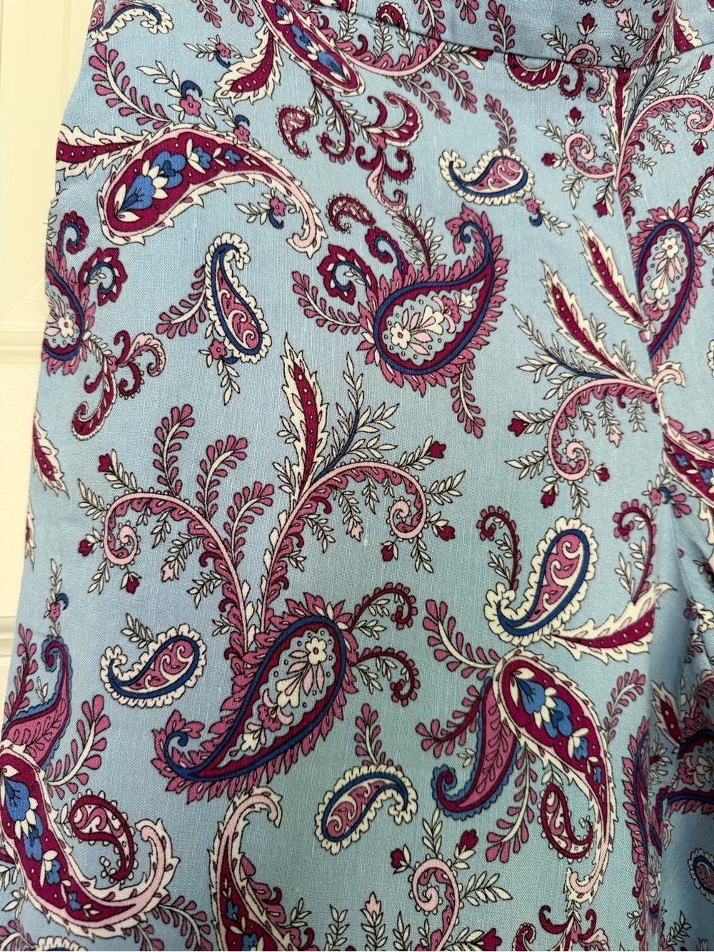 LOFT Light Blue Paisley Print Pant - Picture 3 of 5